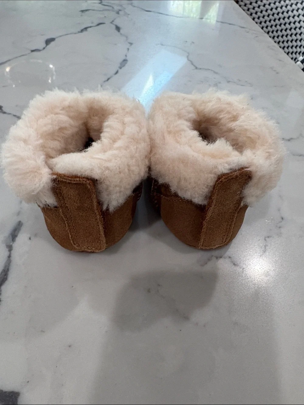 UGG Chestnut Infant Shearling-Lined Bootie with Cream Plush